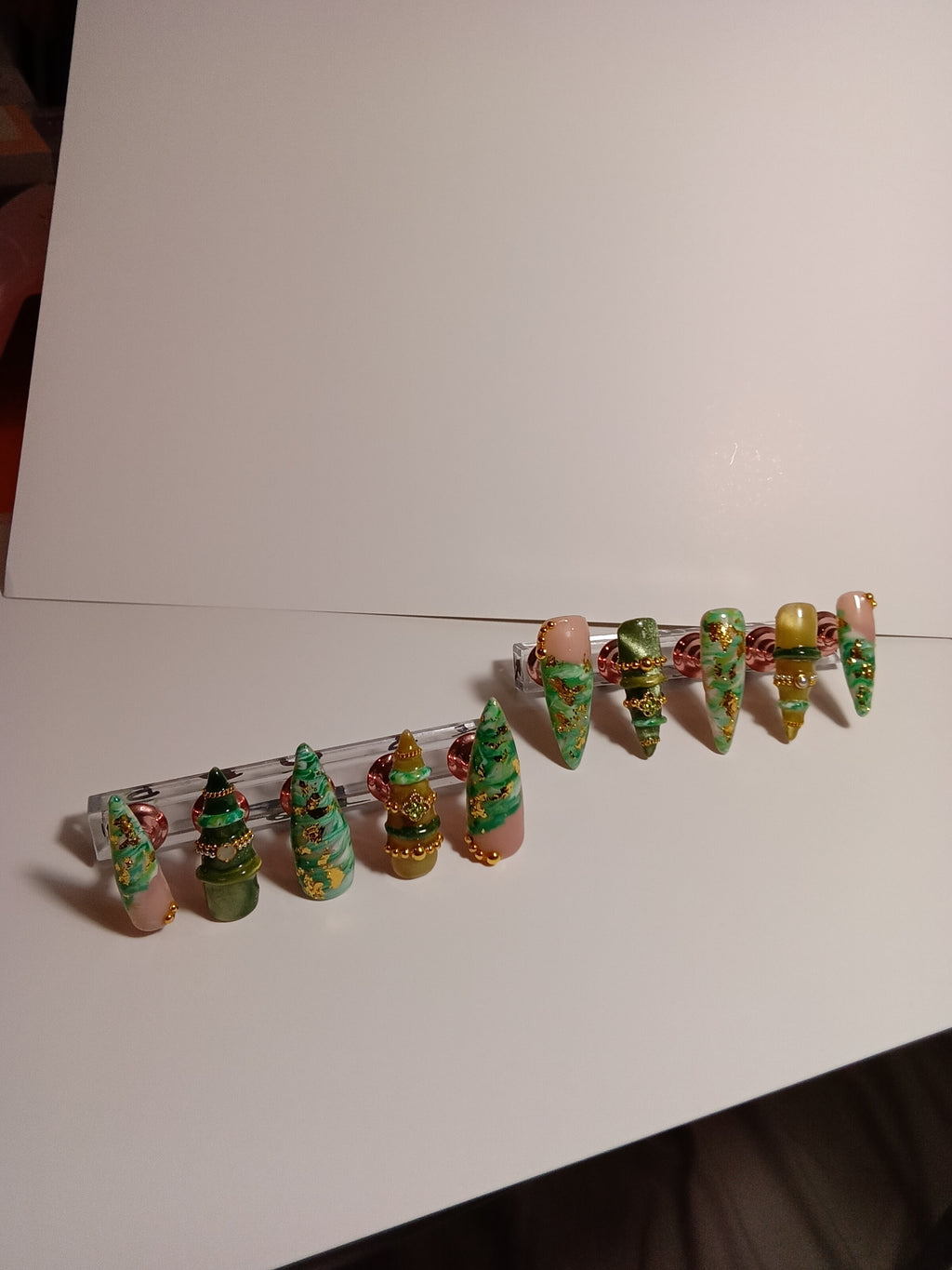 Luxury Stiletto Jade Bangle Press On Nail set