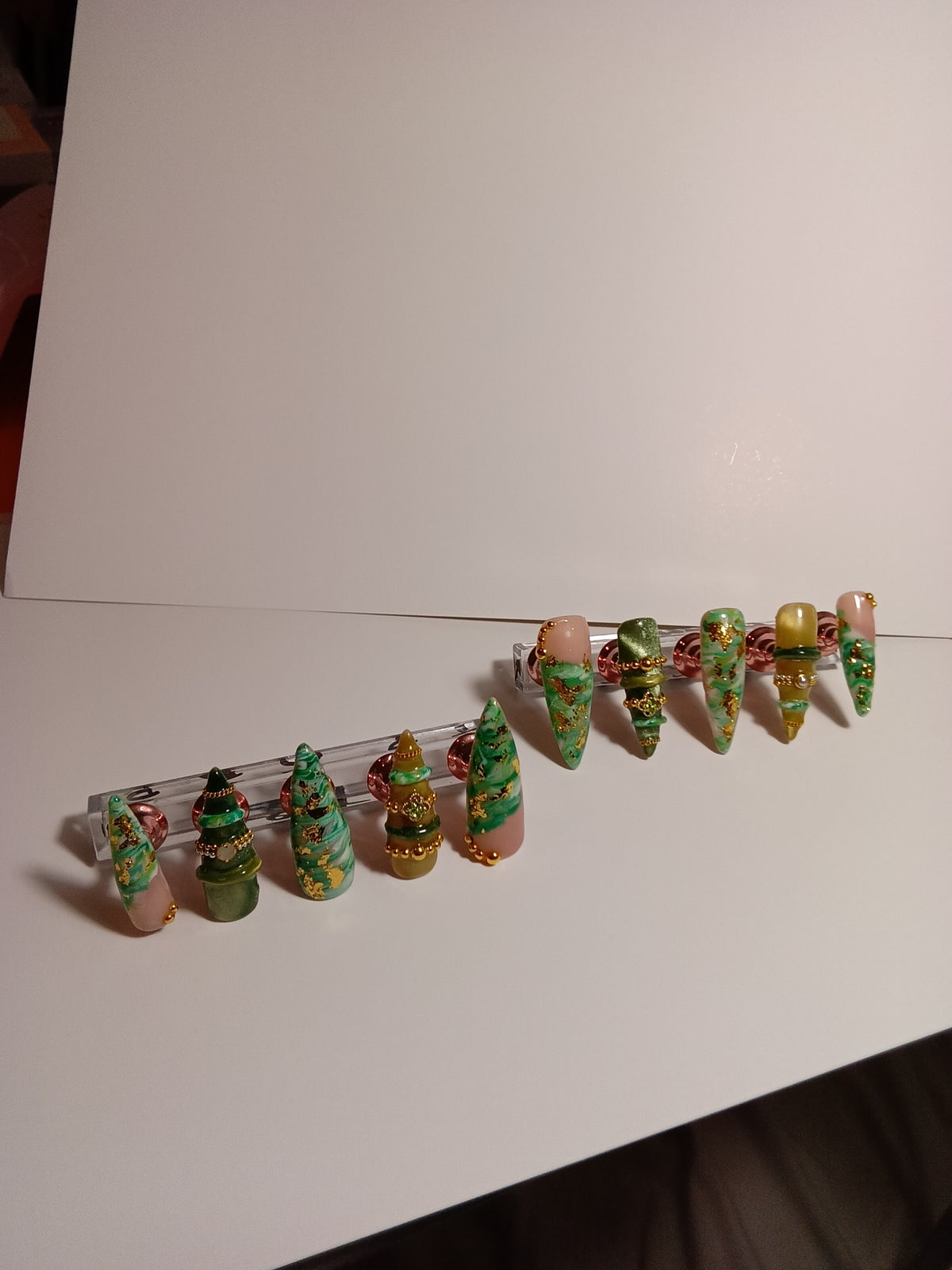 Luxury Stiletto Jade Bangle Press On Nail set