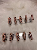 Luxury Nude Cheetah Print Press On nail set