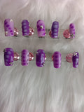 Lilac and Purple Dreams Handcrafted Press On nail set