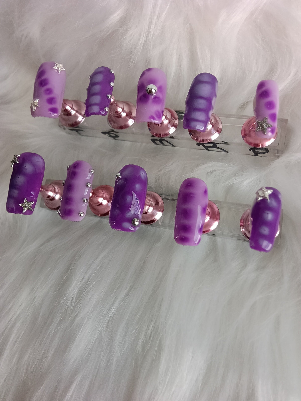 Lilac and Purple Dreams Handcrafted Press On nail set