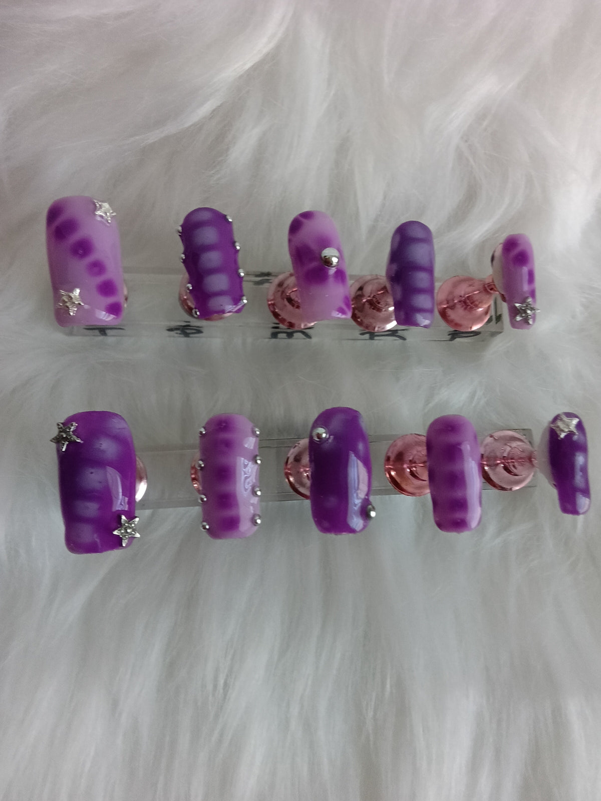 Lilac and Purple Dreams Handcrafted Press On nail set