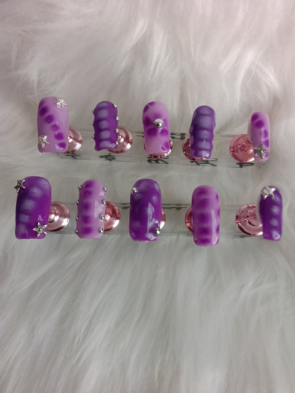 Lilac and Purple Dreams Handcrafted Press On nail set