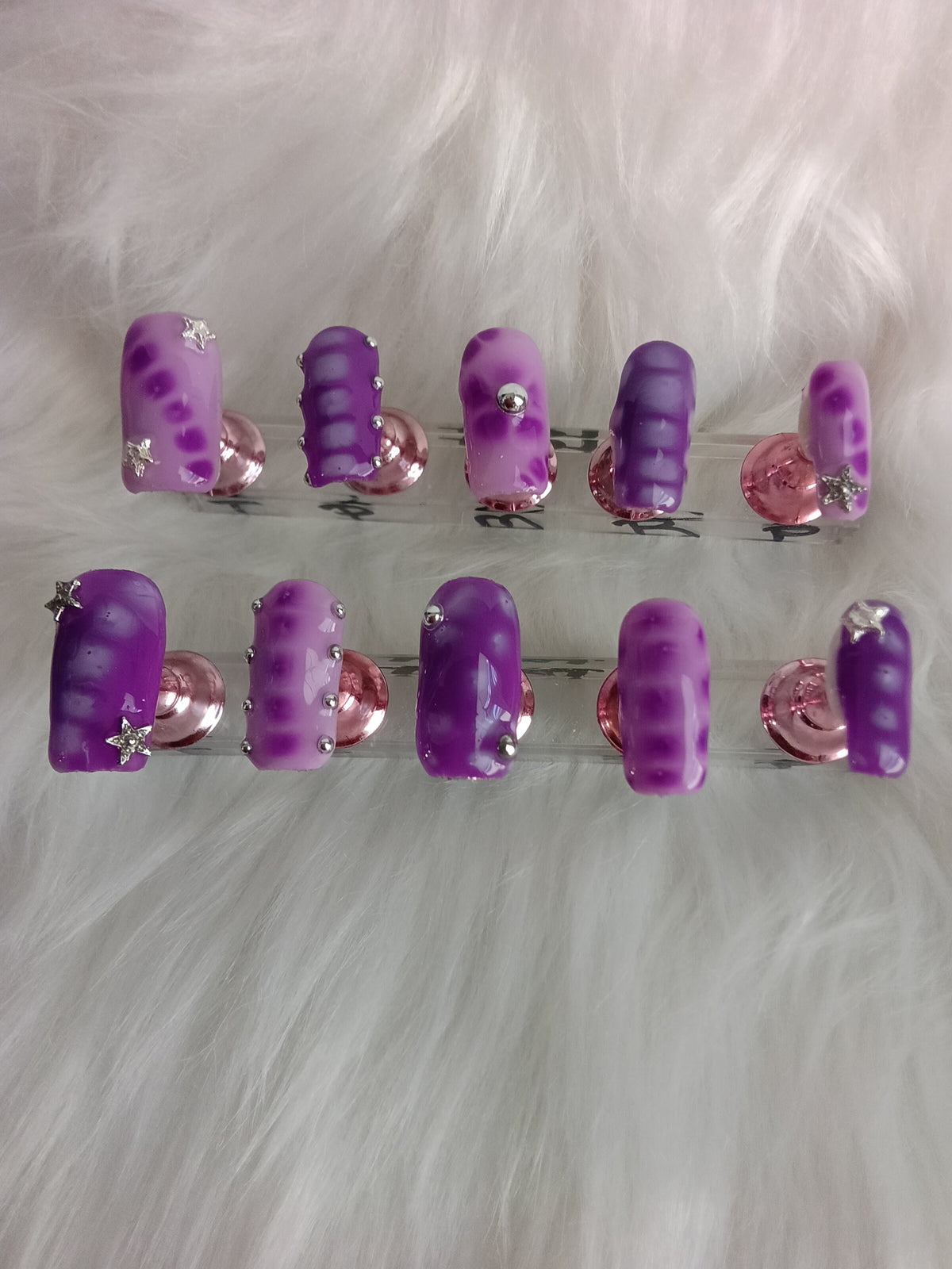 Lilac and Purple Dreams Handcrafted Press On nail set