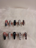 Luxury Black and White Zebra and Cheetah print Press On nail set