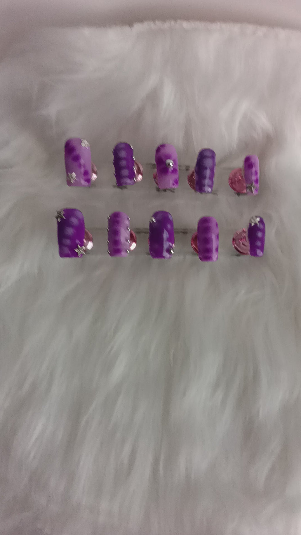 Lilac and Purple Dreams Handcrafted Press On nail set