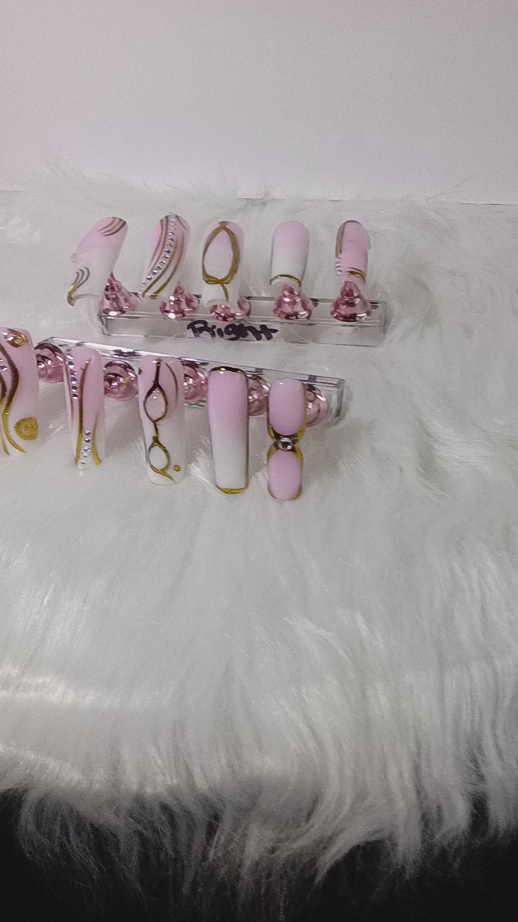 Pink and White Ombre Press On nail set