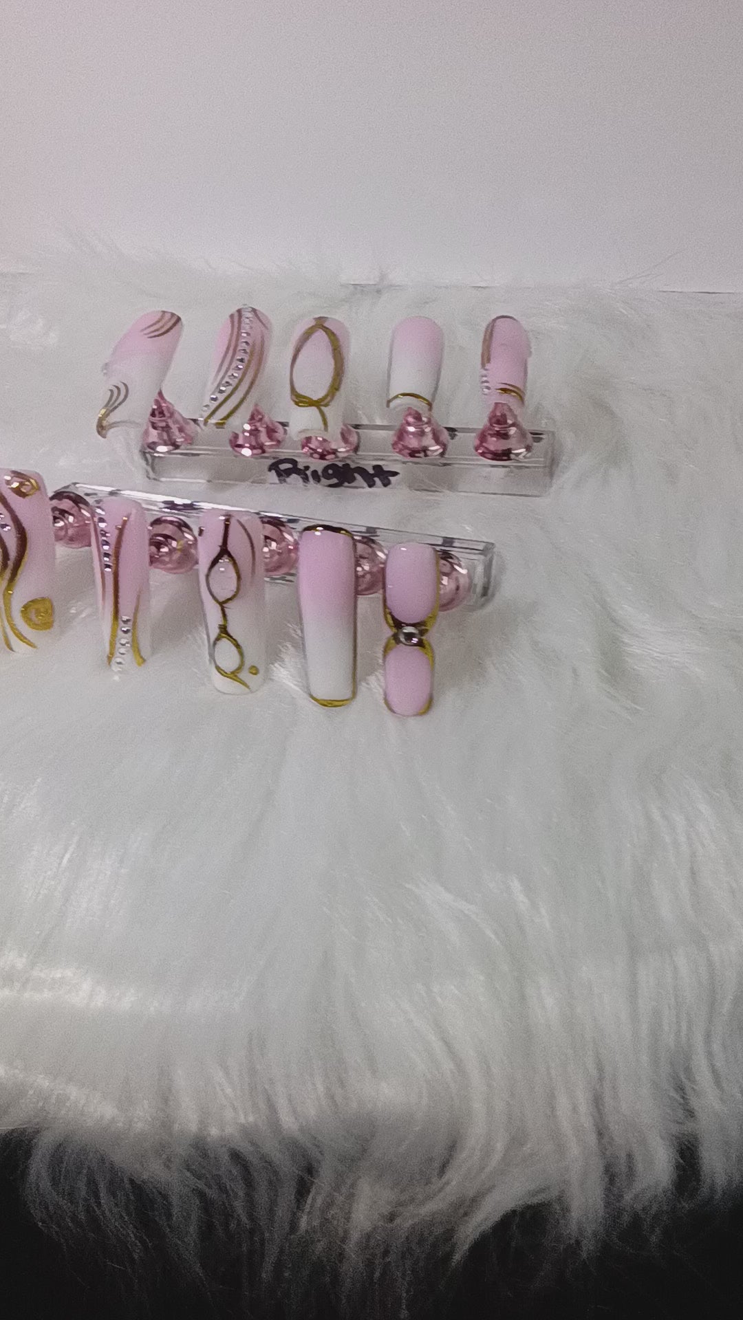 Pink and White Ombre Press On nail set