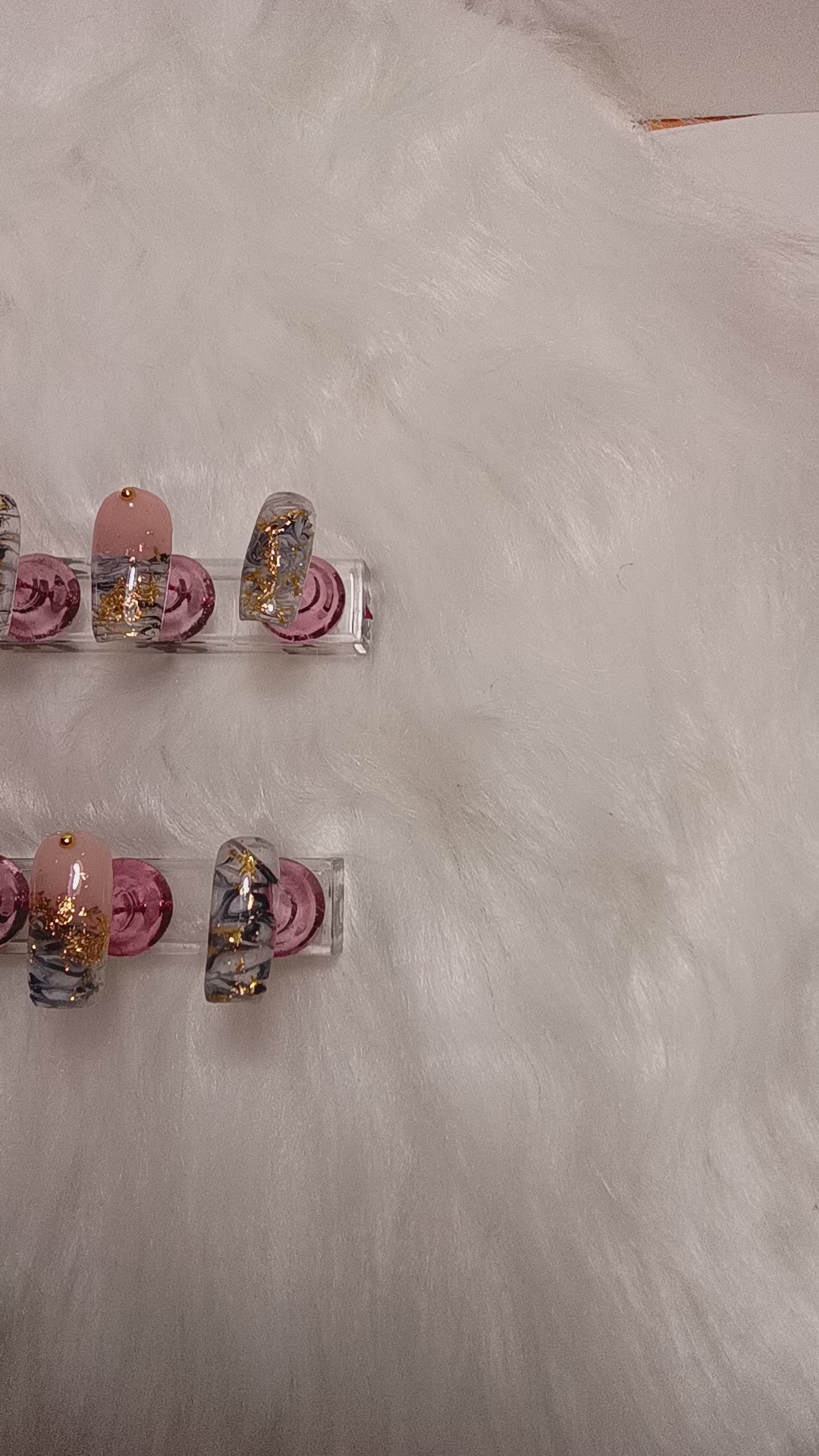 Elegant Black and White Marble Press On nail set