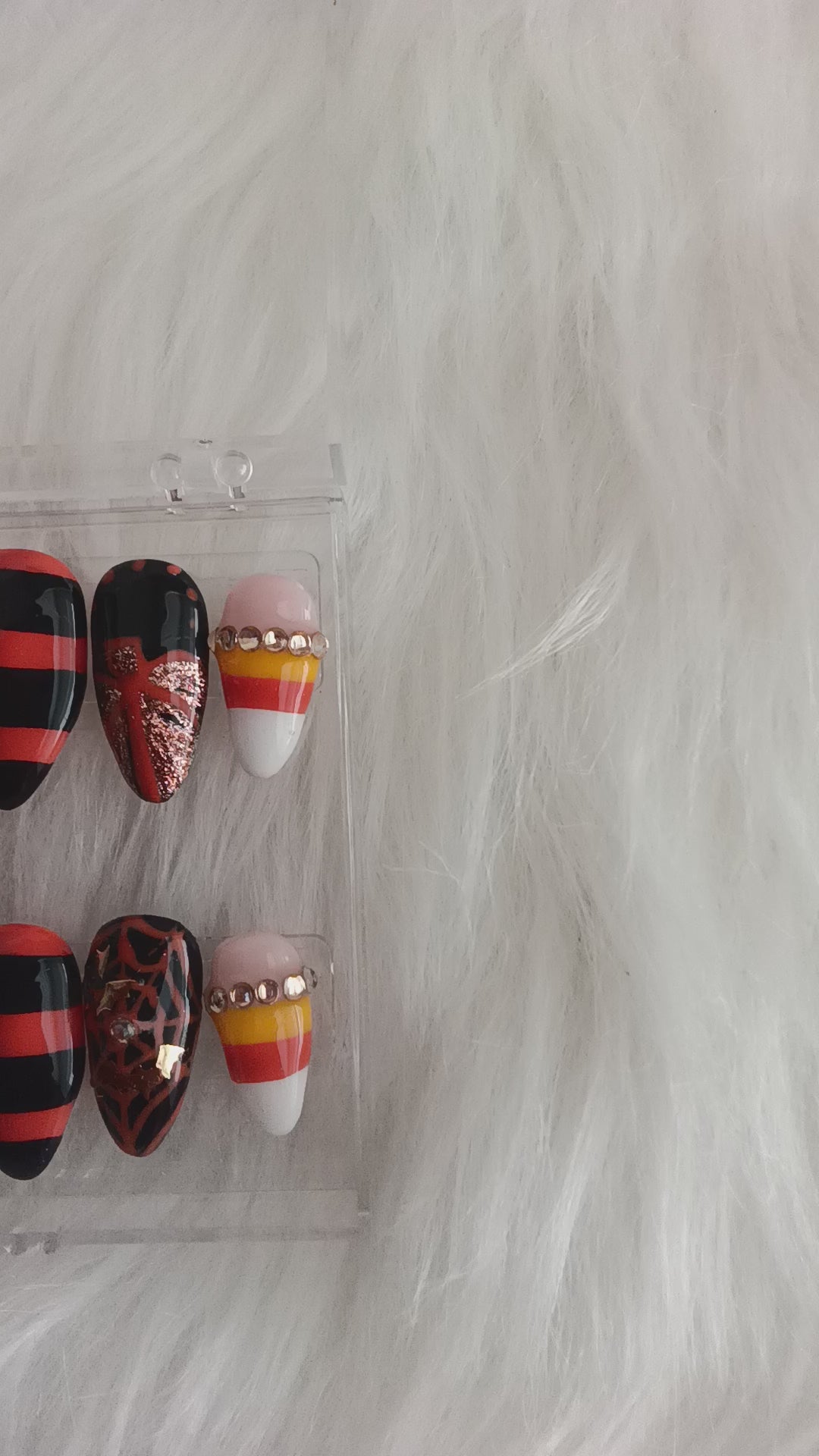 Cutsie Candy Corn Halloween Press On set