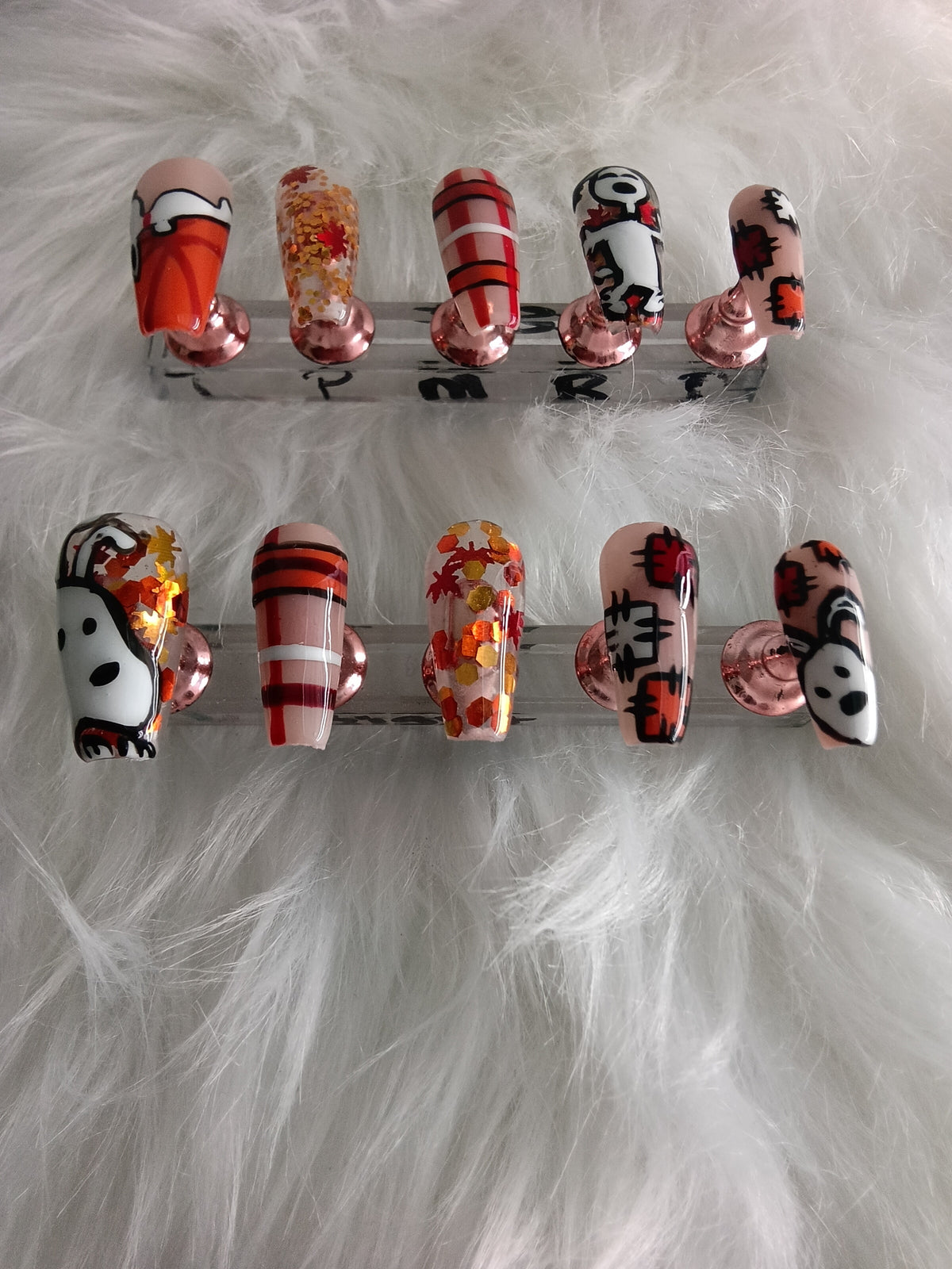 Snoopy Fall inspired Press On set