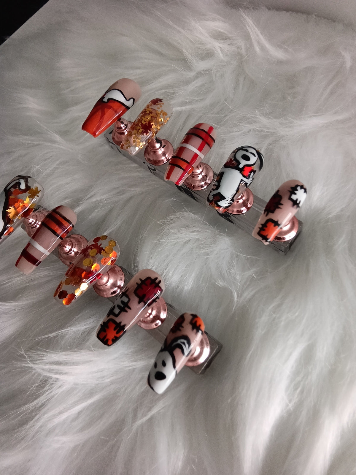 Snoopy Fall inspired Press On set