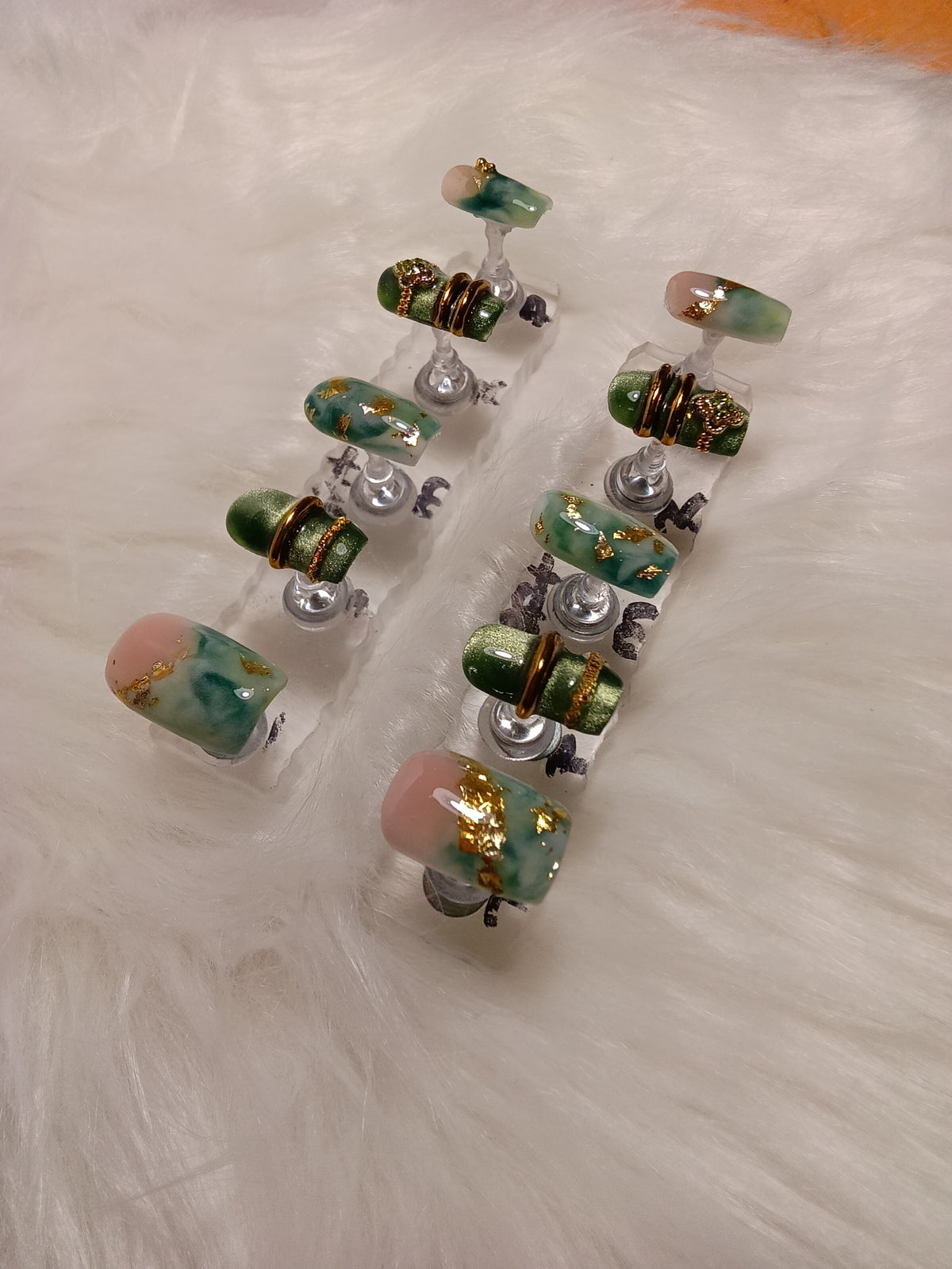 Elegant Jade Bangle Press On nail set
