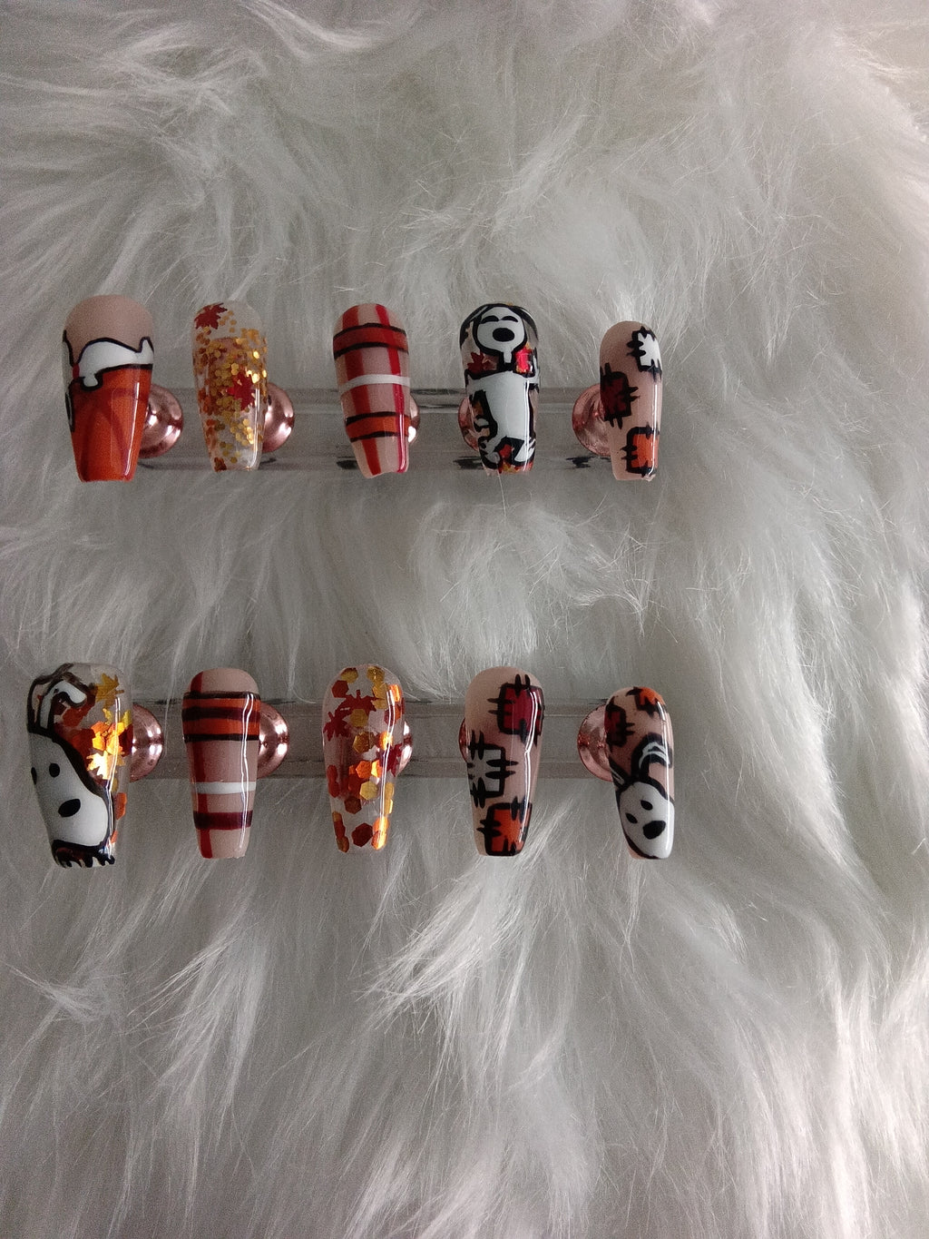 Snoopy Fall inspired Press On set