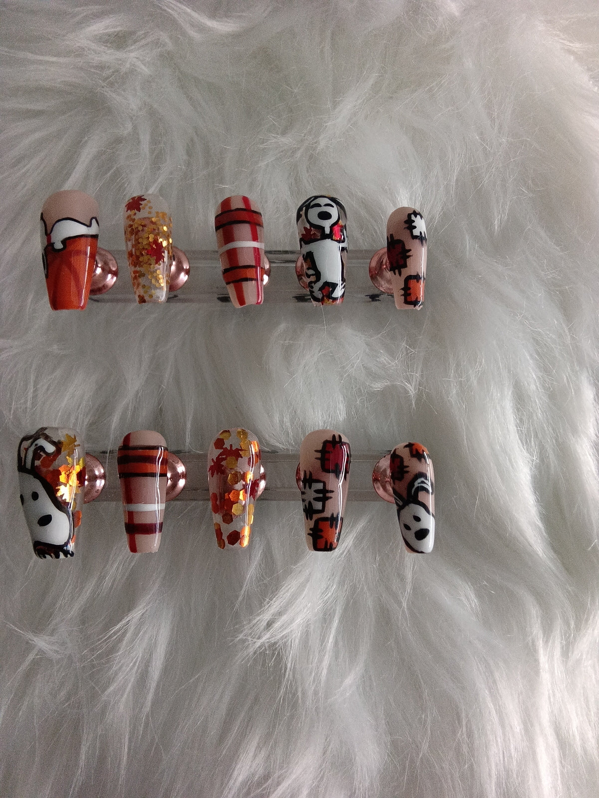 Snoopy Fall inspired Press On set