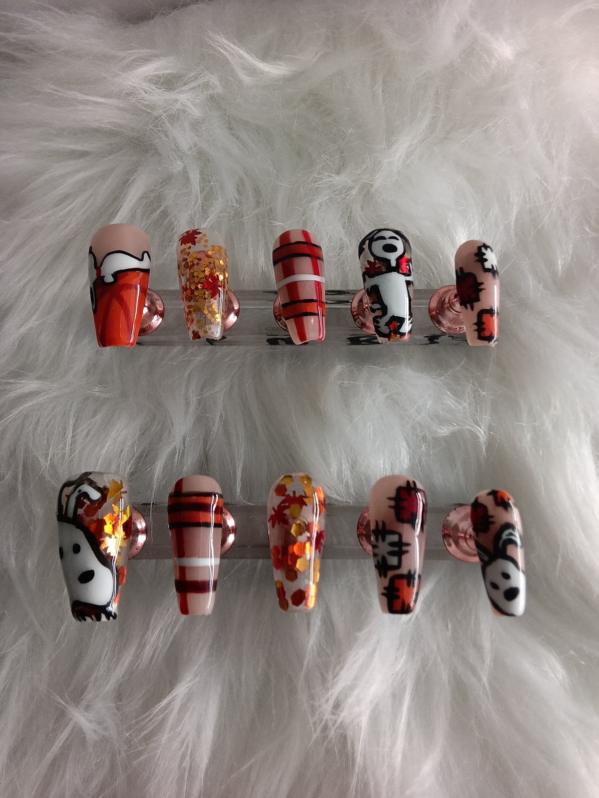 Snoopy Fall inspired Press On set