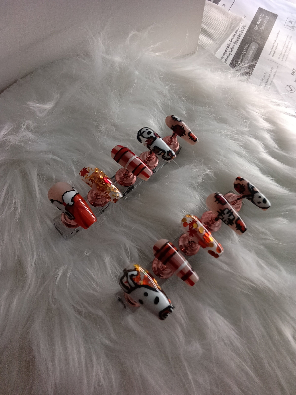Snoopy Fall inspired Press On set