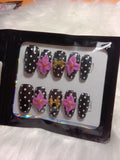 Classic Black and White Polka Dot Press On set
